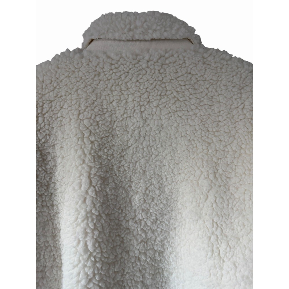 J Crew Faux Sherpa Barn Jacket Ivory Women's Size Large - Picture 4 of 12
